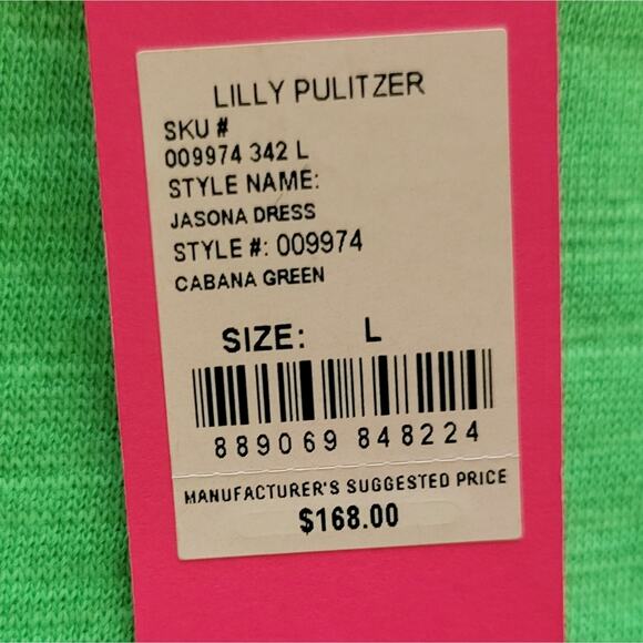 Lilly Pulitzer Jasona Dress In Cabana Green New With Tag Size Large - Picture 4 of 6